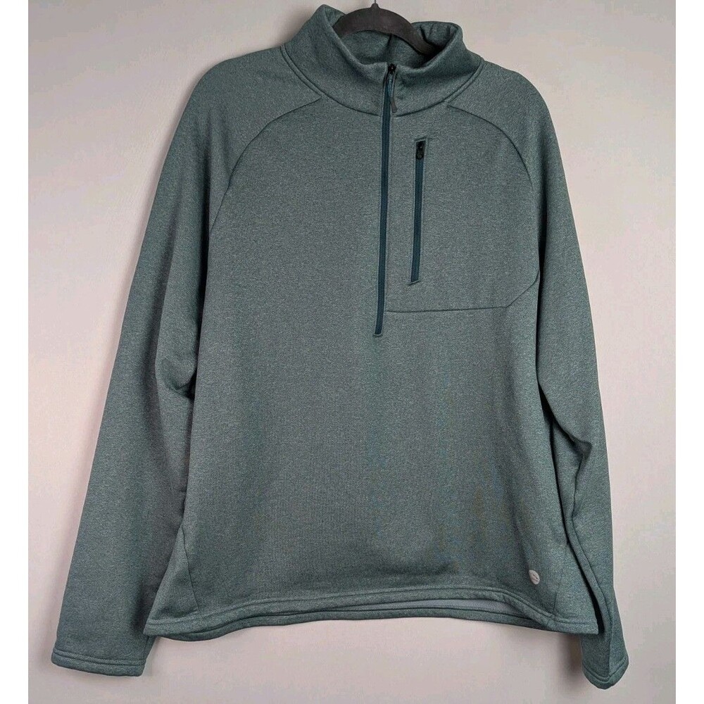 LL Bean Mountain Tech Fleece 1/2 Zip Jacket Men’s XL Green Pullover Active